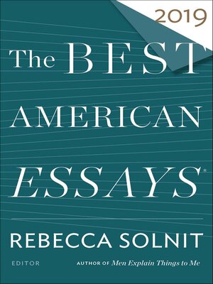 cover image of The Best American Essays 2019